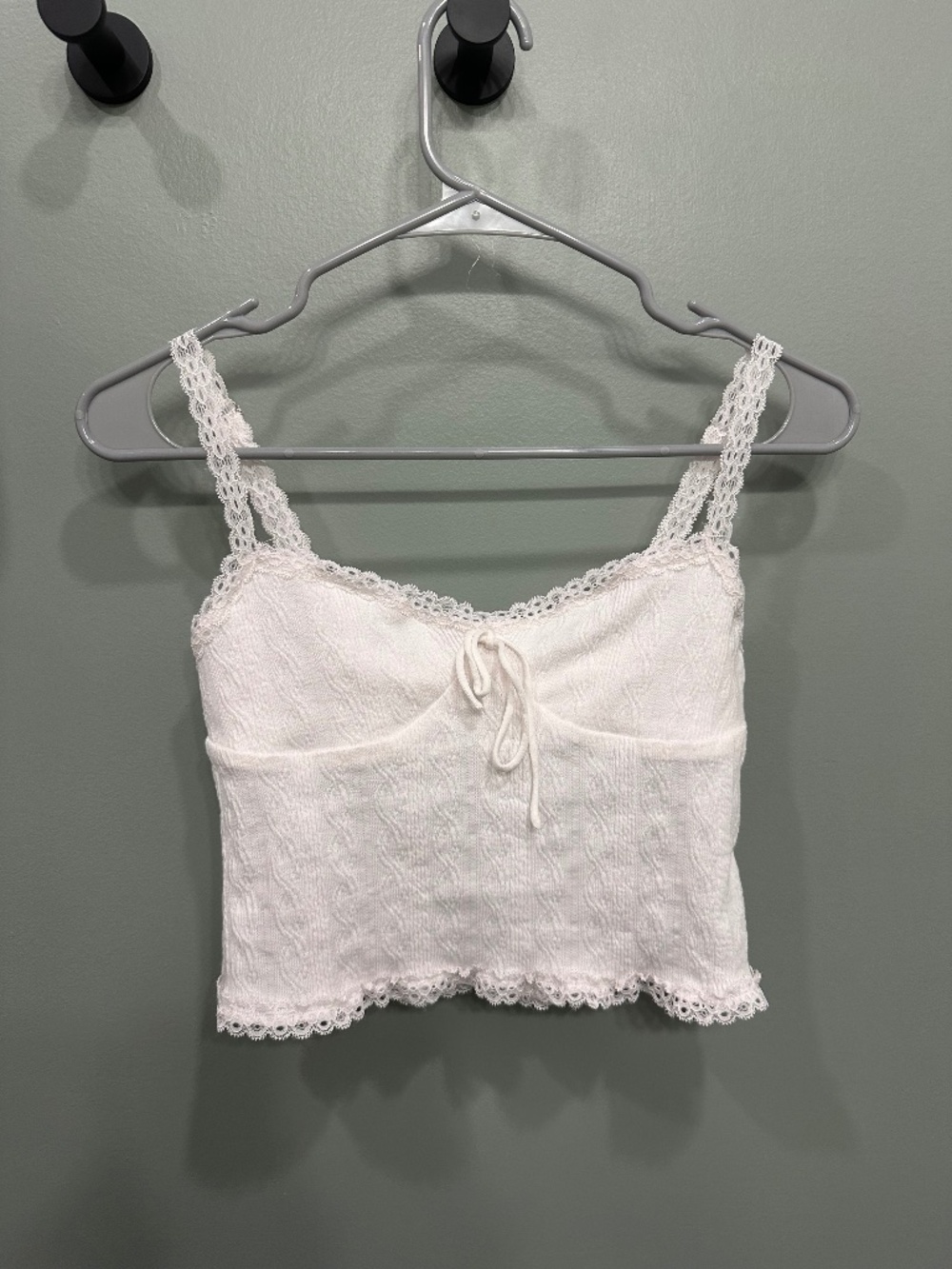 Altar'd State White Lace Trim Tank Top